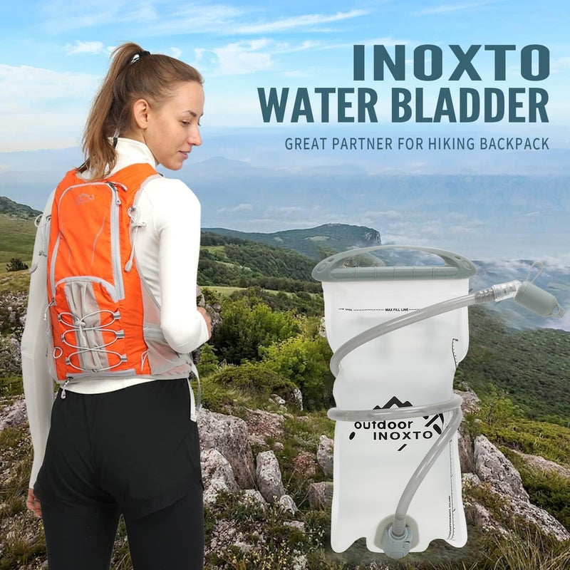 INOXTO 1.5L/2L/3L Hydration Bladder, Water Bladder with Water Reservoir Hose Insulator & High Flow Bite Valve for Hiking Backpack, Leak Proof 1.5/2L/3L Water Reservoir for Camping Cycling Running - Image 4